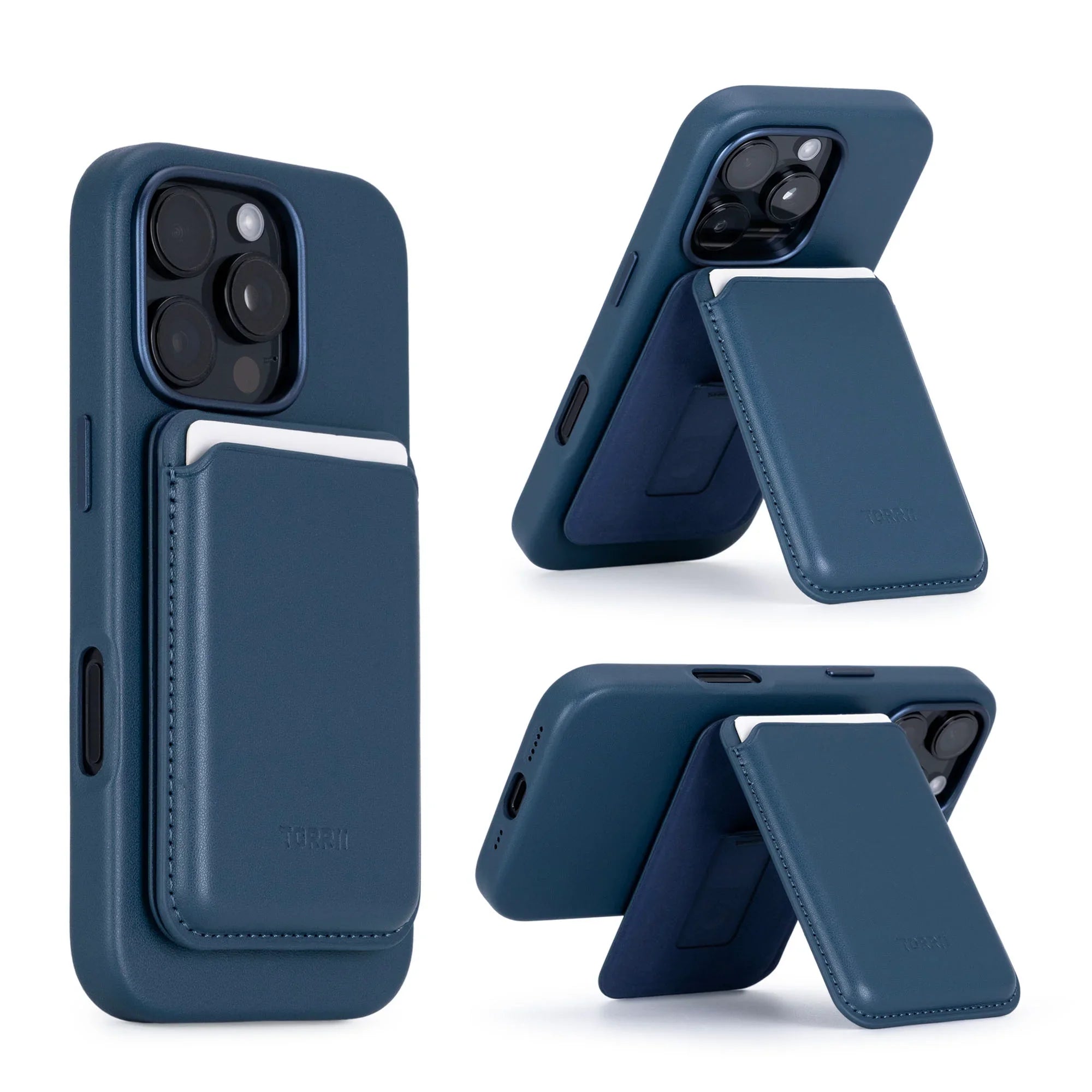 iPhone 16 Pro Torrii Koala MagSafe Case + Wallet Stand - Navy - Tashqila iPhone 16 Pro Torrii Koala MagSafe Case + Wallet Stand - Navy - Tashqila
